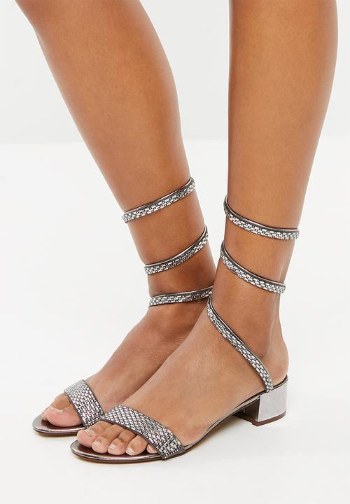 SISSY BOY - Metallic strappy sandals - silver