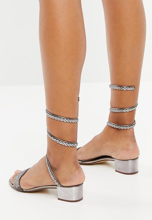 SISSY BOY - Metallic strappy sandals - silver