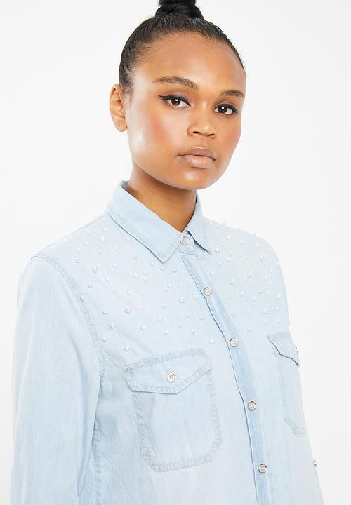 Revenge - Pearl denim shirt - blue