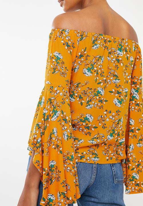 Revenge - Floral off-shoulder top - yellow