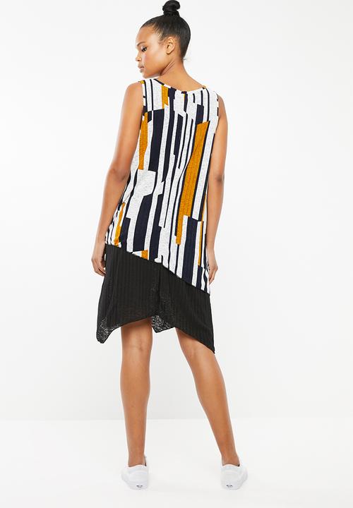 Revenge - Abstract printed double layer blouse - yellow