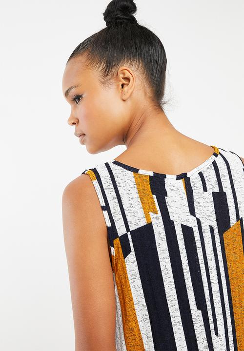 Revenge - Abstract printed double layer blouse - yellow