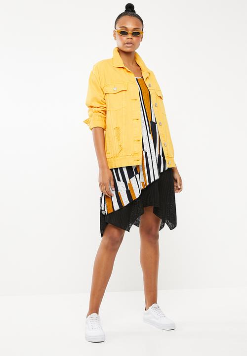 Revenge - Abstract printed double layer blouse - yellow