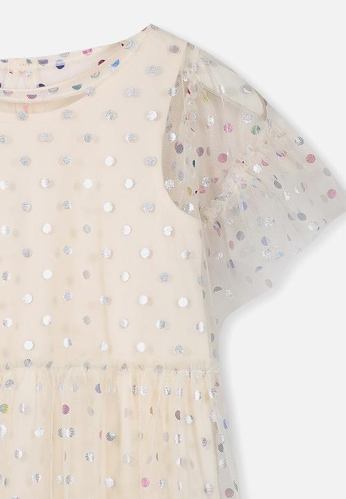 Cotton On - Indra tulle dress - peach & silver