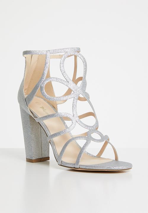 Plum - Cut-out heels - silver