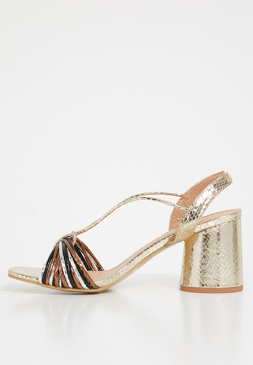 Jada - Metallic strappy heel - gold