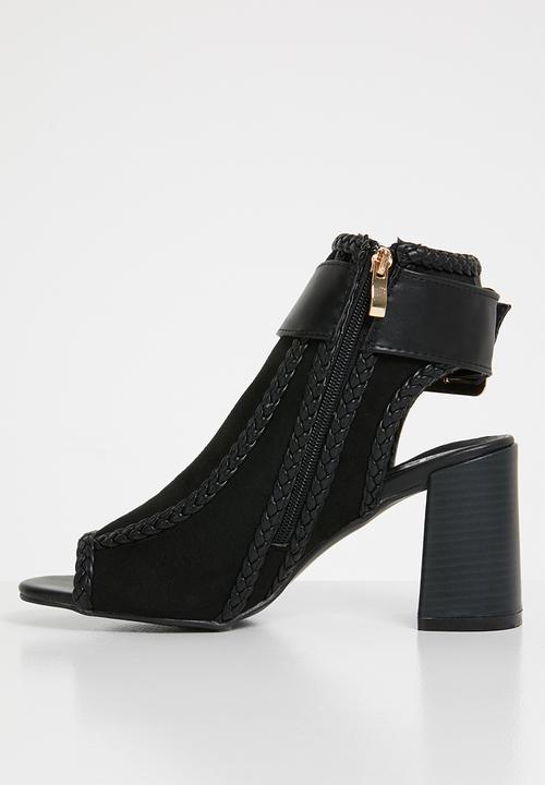 Jada - Buckle detail slingback heels - black
