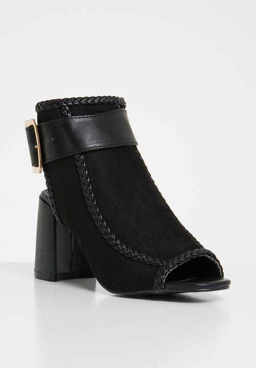 Jada - Buckle detail slingback heels - black