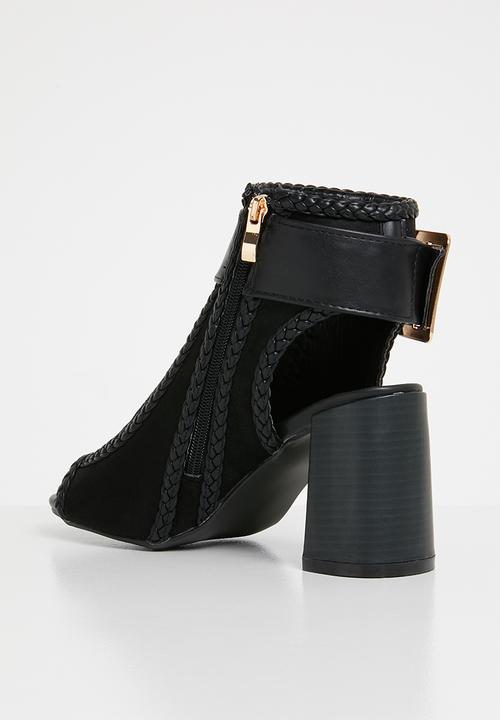 Jada - Buckle detail slingback heels - black