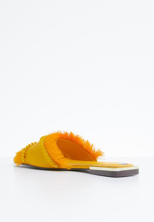 Dolce Vita - Fringe detail mules - yellow