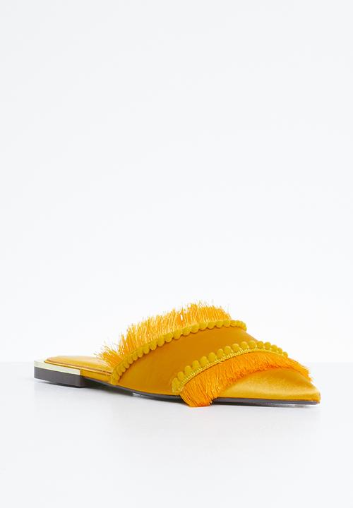 Dolce Vita - Fringe detail mules - yellow