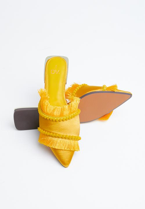 Dolce Vita - Fringe detail mules - yellow