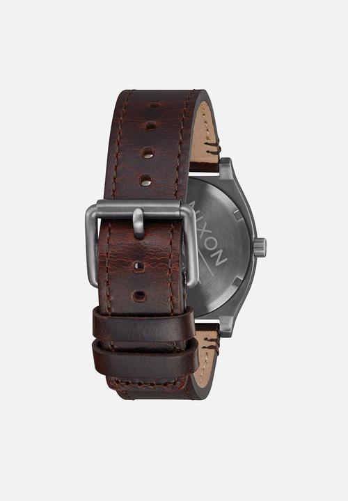 Nixon - Time teller gunmetal - silver & brown