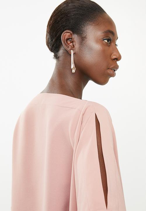 Superbalist - Cold shoulder scarf top - pink 