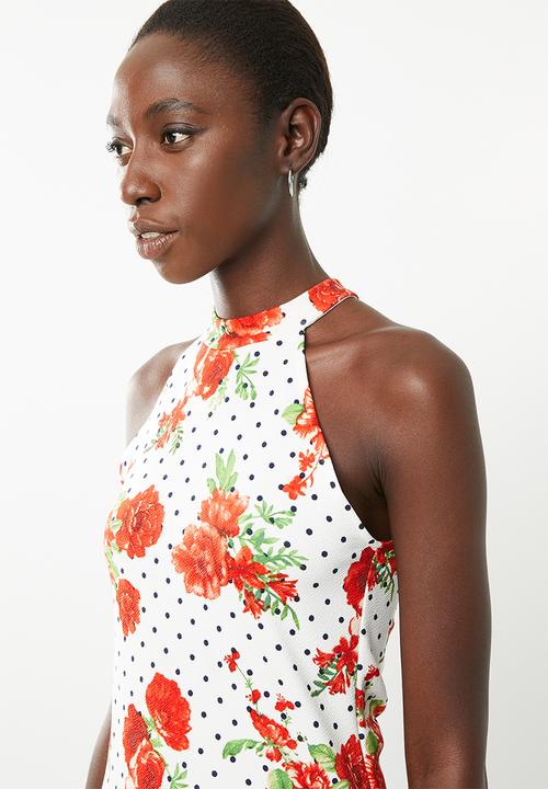 Superbalist - Cut away knit top - white floral 