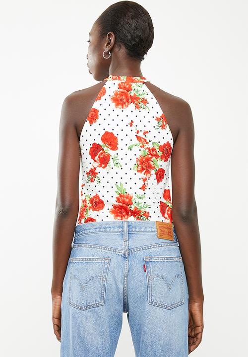 Superbalist - Cut away knit top - white floral 