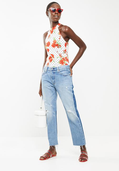 Superbalist - Cut away knit top - white floral 