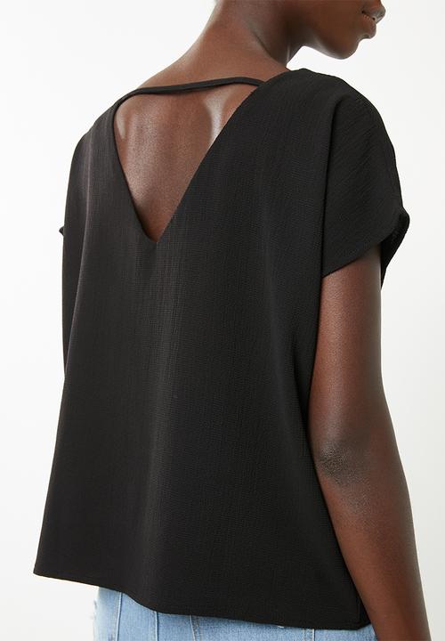 Superbalist - V-neck blouse - black