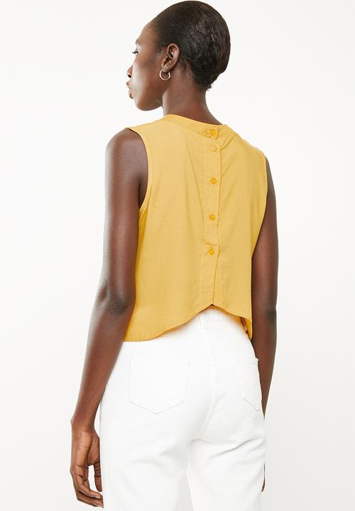 Superbalist - Button back turtleneck blouse - yellow
