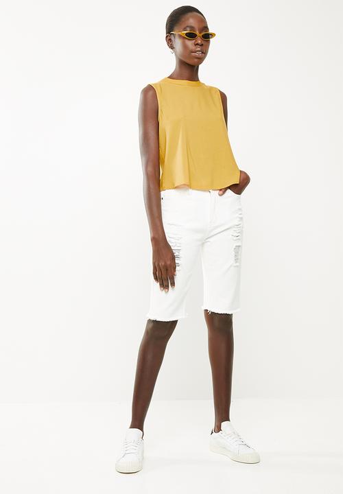 Superbalist - Button back turtleneck blouse - yellow