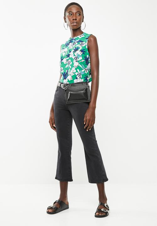 Superbalist - Button back turtleneck blouse - green floral