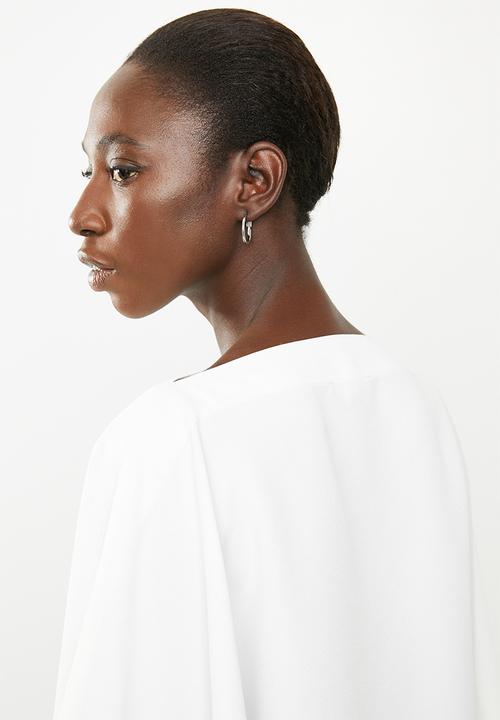 Superbalist - Cold shoulder scarf top - white