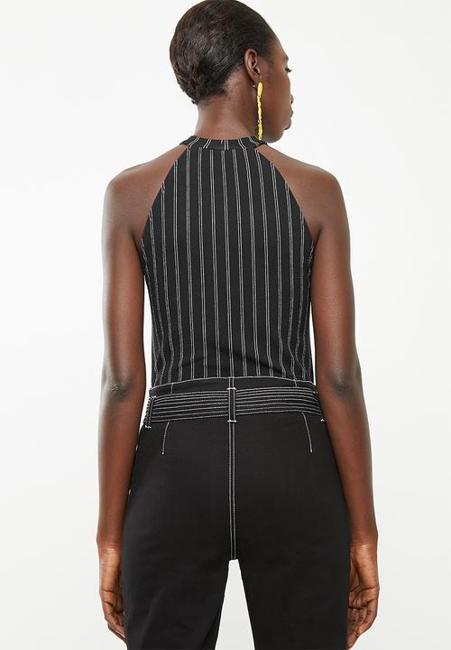 Superbalist - Cut away knit top - black stripe