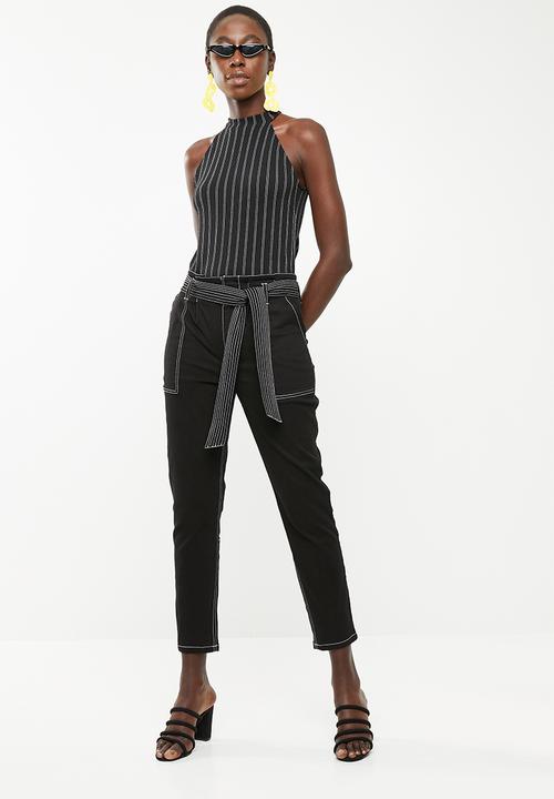 Superbalist - Cut away knit top - black stripe