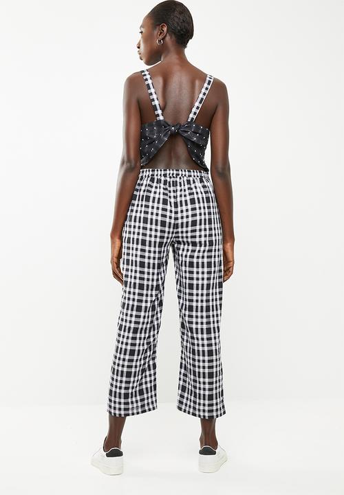 Superbalist - Tie back jumpsuit - black & white 