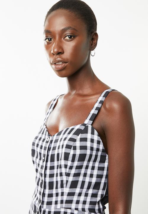Superbalist - Tie back jumpsuit - black & white 