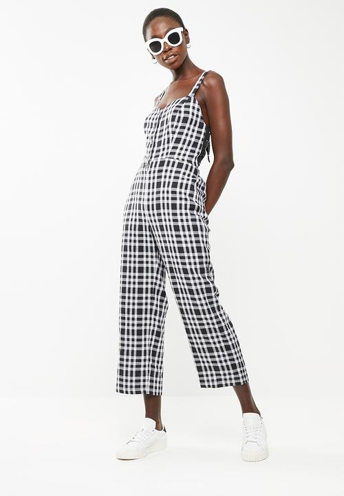 Superbalist - Tie back jumpsuit - black & white 