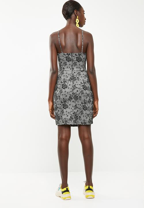 Superbalist - Check bodycon dress - black & grey