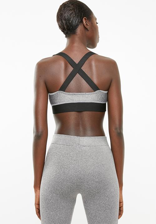 Superbalist - Scoop neck sport bra 2 pack - grey & black