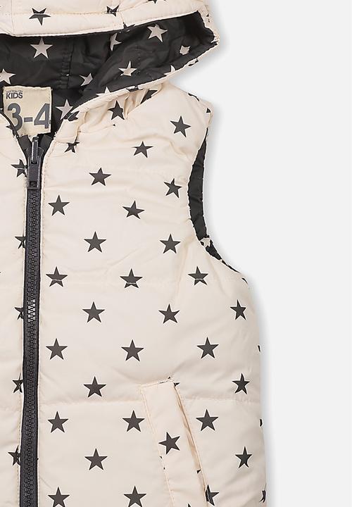Cotton On - Kids rose reversible puffer - cream & black 