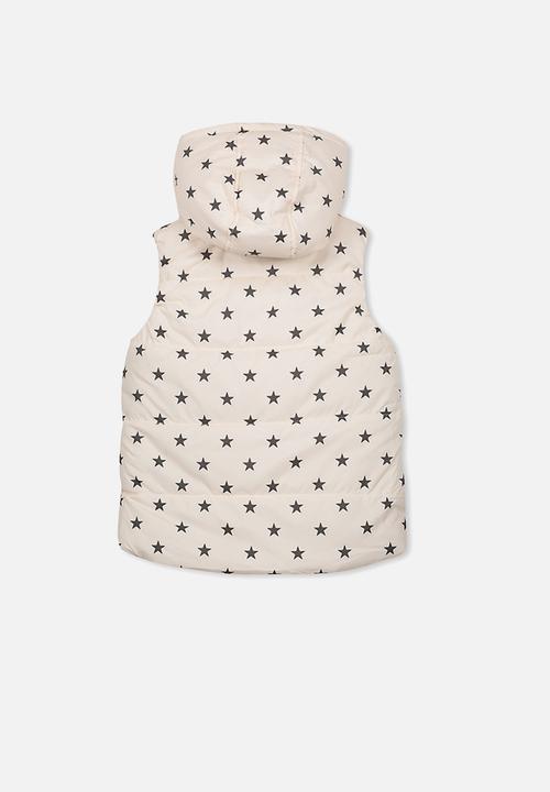 Cotton On - Kids rose reversible puffer - cream & black 