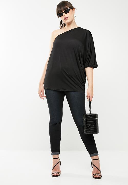 RUFF TUNG - One shoulder top - black