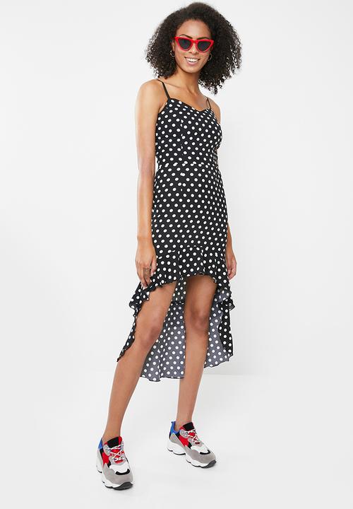 SISSY BOY - Spot frill maxi - black & white