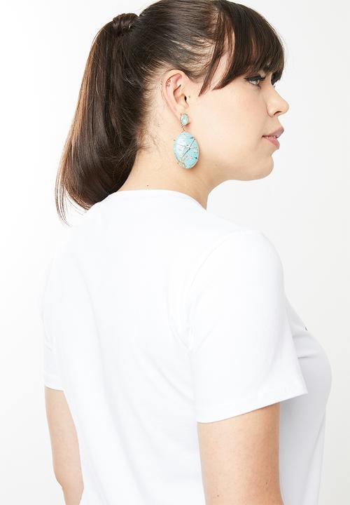STYLE REPUBLIC PLUS - J'adore T-shirt - white & mint