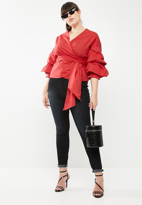 STYLE REPUBLIC PLUS - Wrap blouse - red