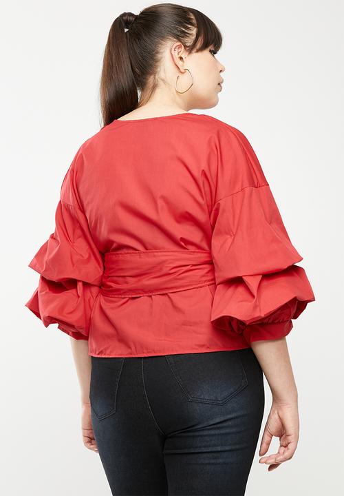 STYLE REPUBLIC PLUS - Wrap blouse - red