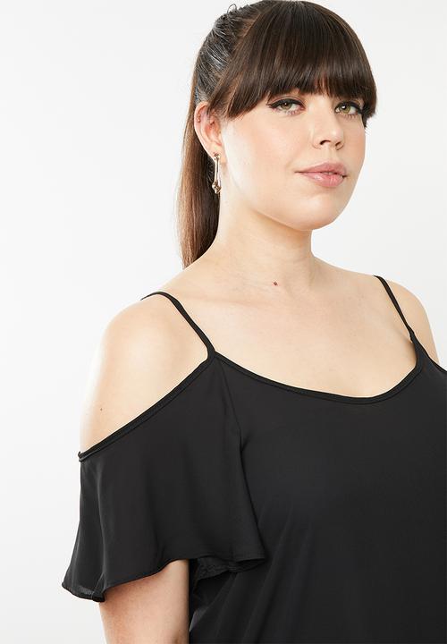 STYLE REPUBLIC PLUS - Cold shoulder tunic - black