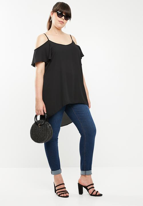 STYLE REPUBLIC PLUS - Cold shoulder tunic - black
