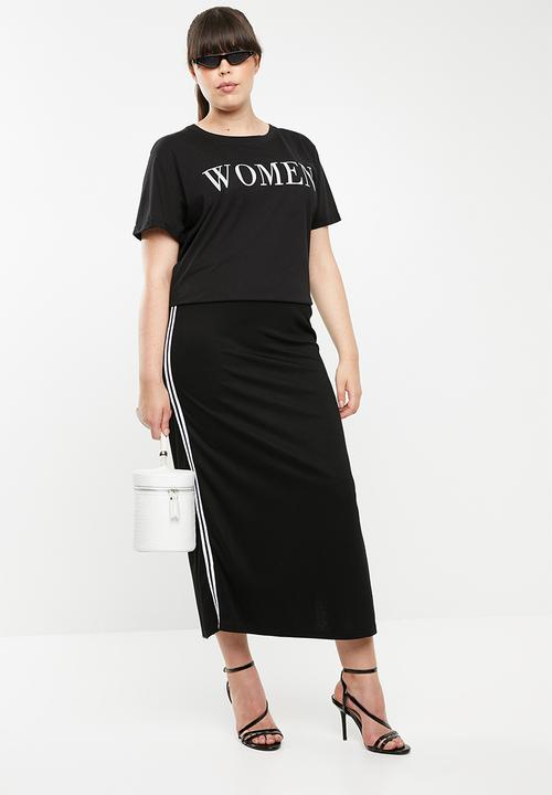 STYLE REPUBLIC PLUS - Maxi skirt with slits - black