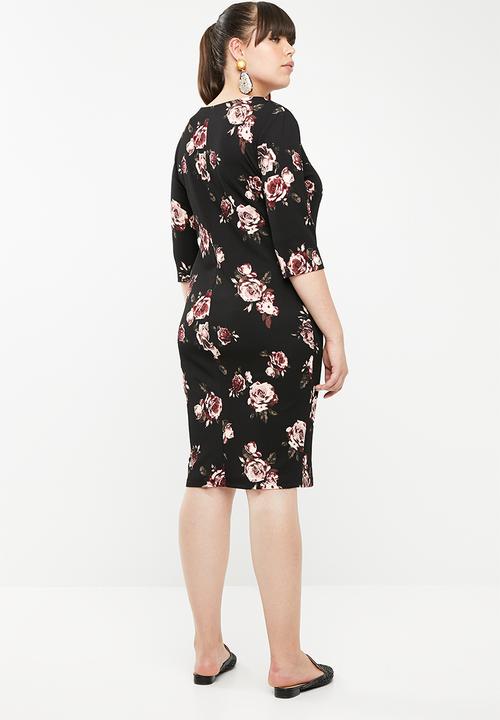 STYLE REPUBLIC PLUS - Eyelet detail bodycon dress - multi