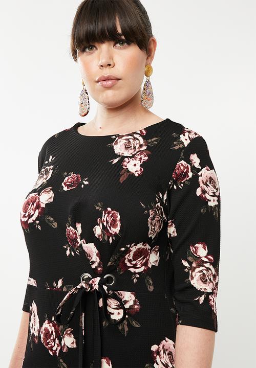 STYLE REPUBLIC PLUS - Eyelet detail bodycon dress - multi