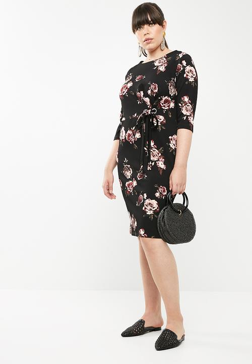 STYLE REPUBLIC PLUS - Eyelet detail bodycon dress - multi