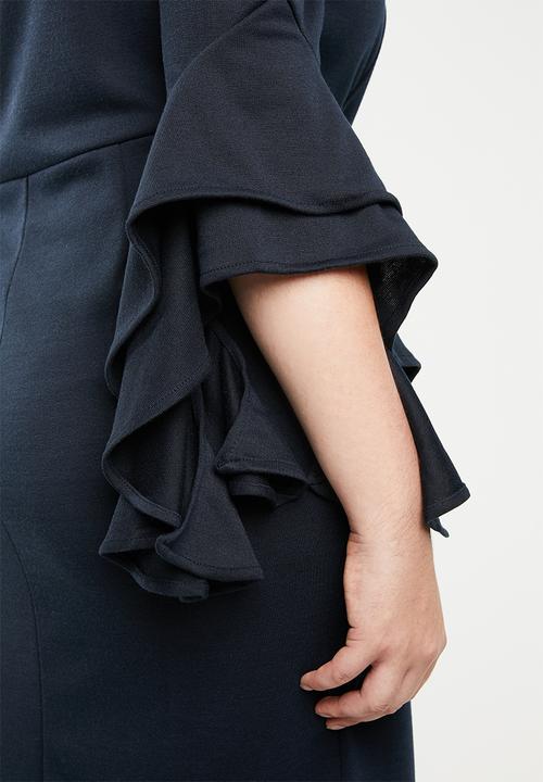 STYLE REPUBLIC PLUS - Bodycon bardot neckline dress - blue