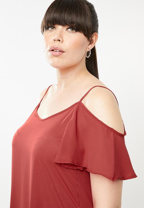 STYLE REPUBLIC PLUS - Cold shoulder tunic - red