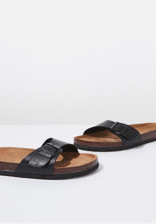 Cotton On - Rex single buckle slide - black