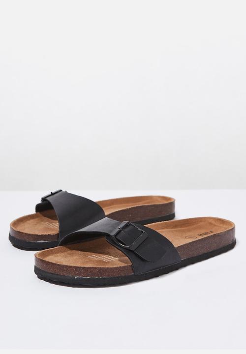 Cotton On - Rex single buckle slide - black